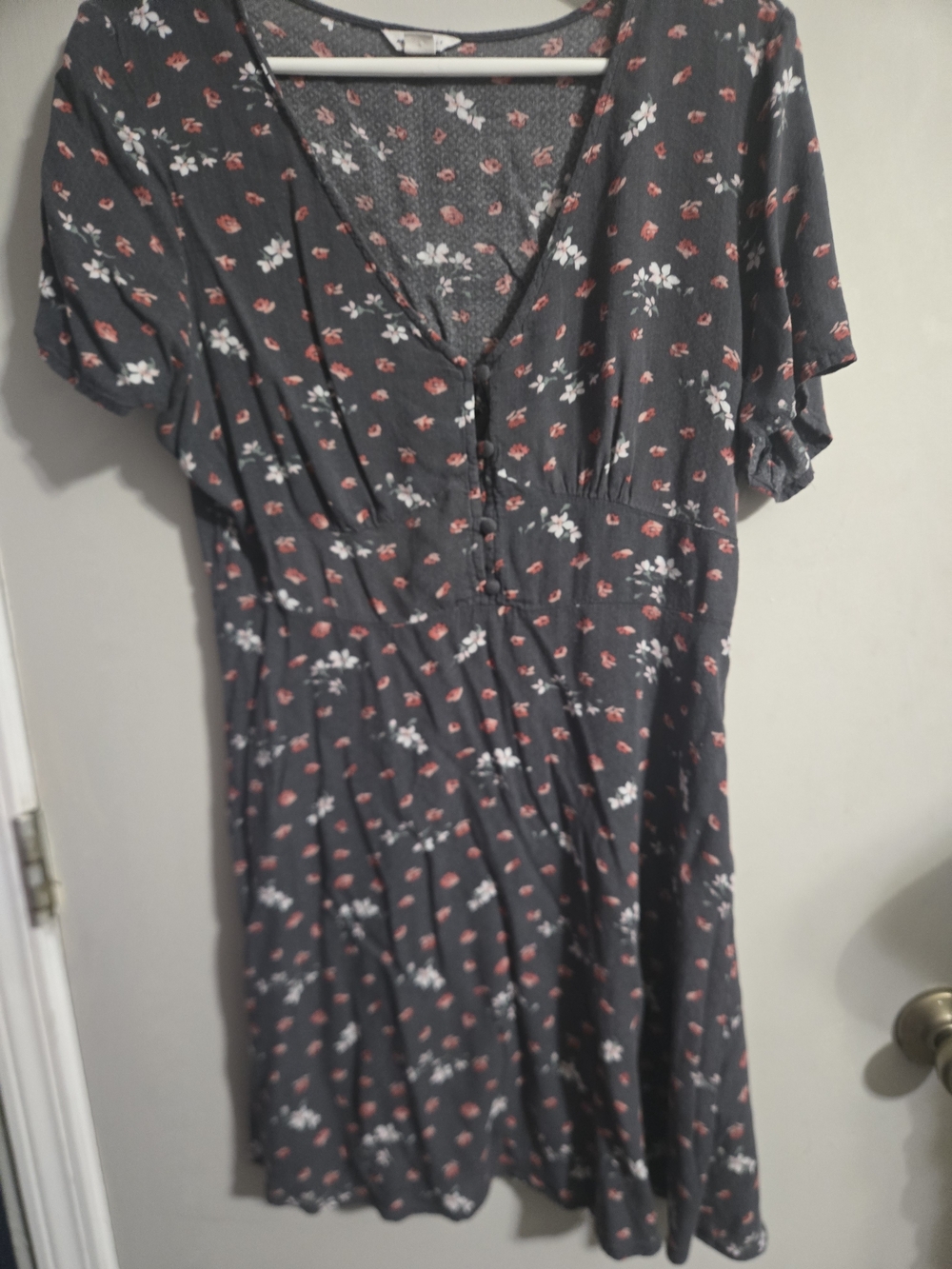 Aeropostale Gray Mini Dress with Pink and White Floral Print